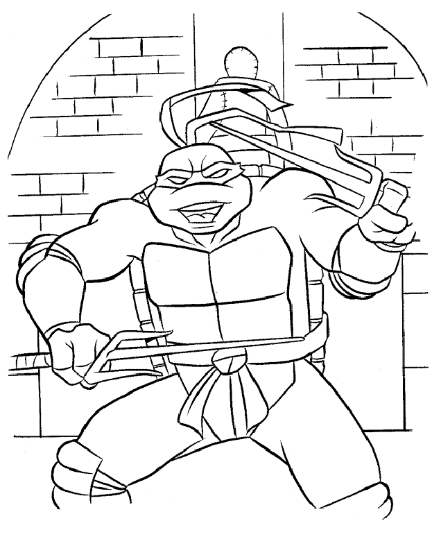 Plansa de colorat cu Testoasele ninja 64 95